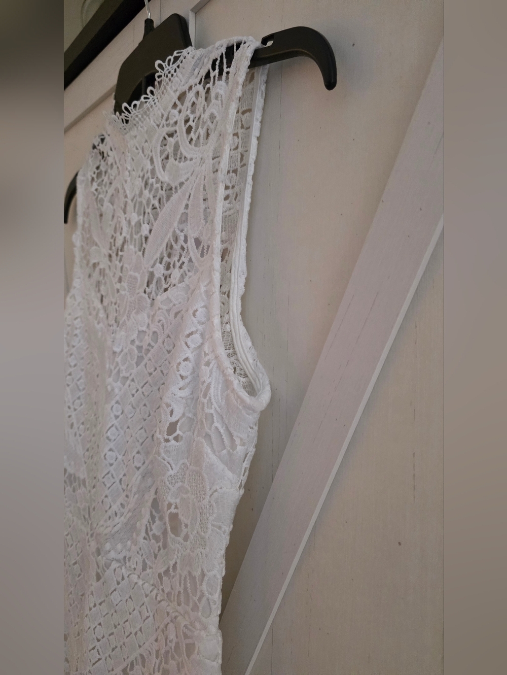White Lace Sheath Dress - Classic Women's Dress - Picture 4 of 7